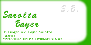 sarolta bayer business card